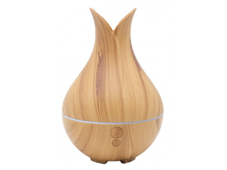 Diffuseur d’huiles essentielles vase bois 19 cm – design naturel et ambiance zen