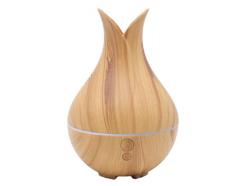 Diffuseur d’huiles essentielles vase bois 19 cm – design naturel et ambiance zen