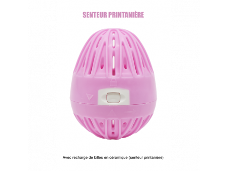Boule de lavage machine à laver rose + recharge - senteur printanière