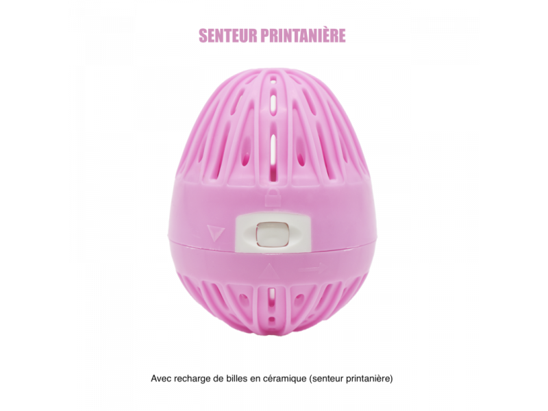 Boule de lavage machine à laver rose + recharge - senteur printanière