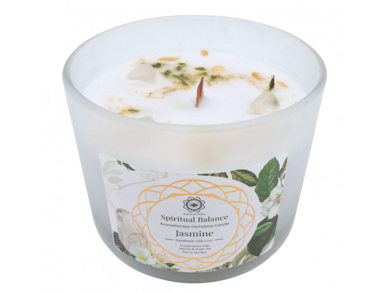 Bougie Equilibre Spirituel Cristal/Jasmin Pas Cher