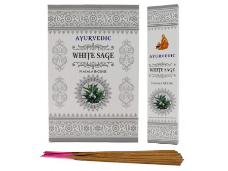 Encens Ayurvedic Sauge Blanche Pas Cher | Boîte de 12 paquets