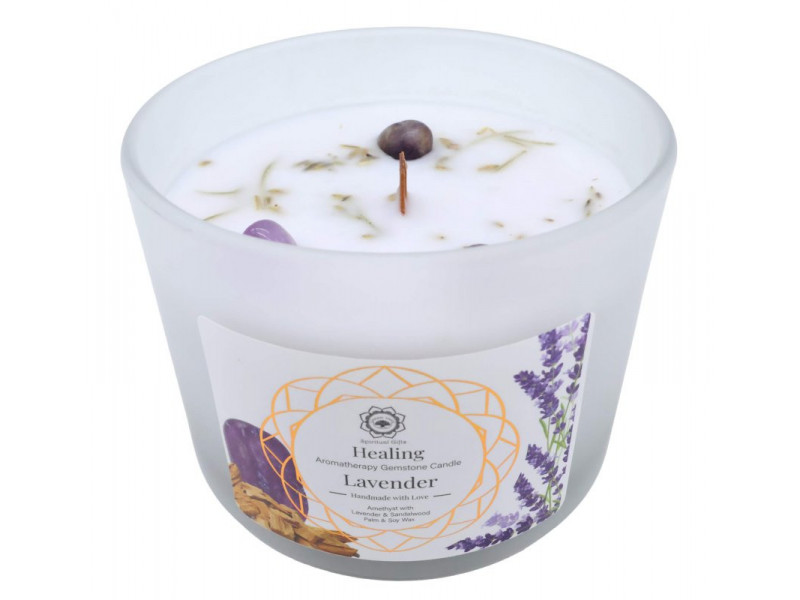 Bougie Guérison Améthyste + Lavande Pas Cher