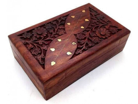 Boîte à Bijoux Bois Fleurs Motifs Pas Cher | Paiement Sécurisé