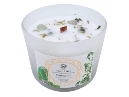 Bougie Bonne Chance Aventurine Verte + Patchouli Pas Cher