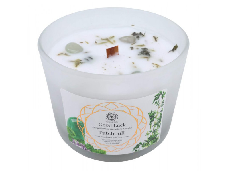 Bougie Bonne Chance Aventurine Verte + Patchouli Pas Cher