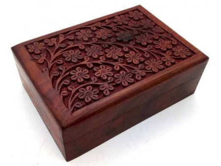 Boîte à Bijoux Bois Fleurs Pas Cher | Paiement Sécurisé