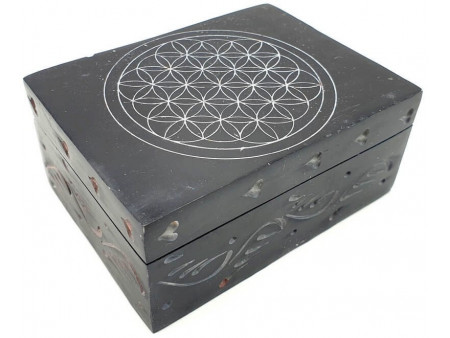 Boîte à Bijoux Pierre Rectangle Fleur de Vie  Pas Cher