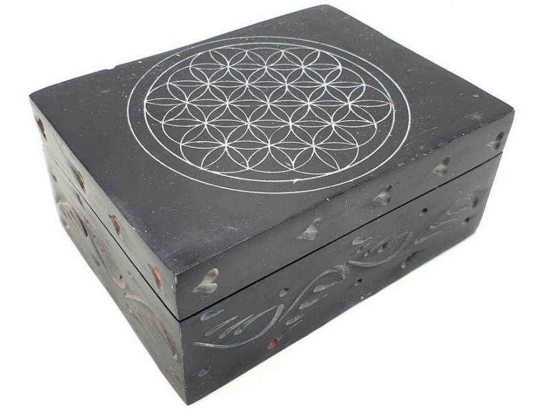 Boîte à Bijoux Pierre Rectangle Fleur de Vie  Pas Cher