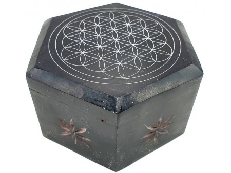 Boîte à Bijoux Pierre Hexagonale Fleur de Vie Pas Cher