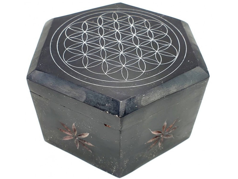 Boîte à Bijoux Pierre Hexagonale Fleur de Vie Pas Cher
