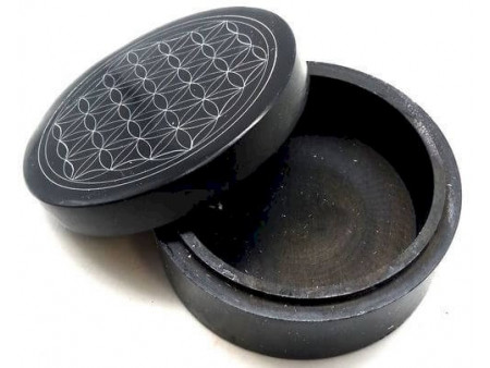 Boîte à Bijoux Pierre Ronde Fleur de Vie 10cm Pas Cher