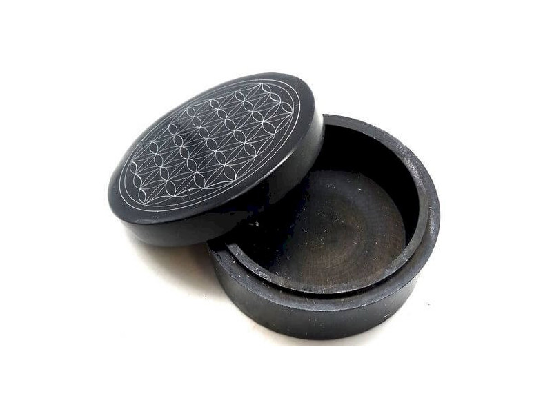 Boîte à Bijoux Pierre Ronde Fleur de Vie 10cm Pas Cher