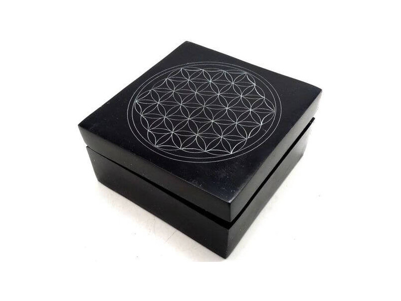 Boîte à Bijoux Pierre Carrée Fleur de Vie Pas Cher