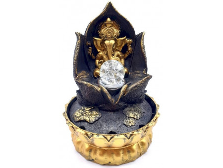Fontaine Ganesh dorée avec pompe incluse