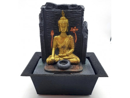 Fontaine Résine Bouddha Thaï Doré pas cher - Livraison Rapide