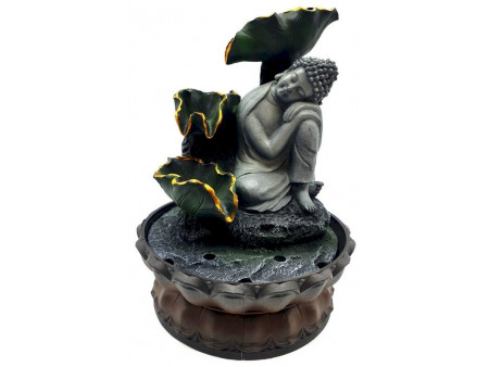 Fontaine Bouddha Couché sur Genou & Cascade avec pompe incluse