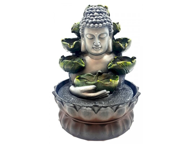 Fontaine Résine Buste Bouddha & Cascade pas cher -  Paiement Sécurisé