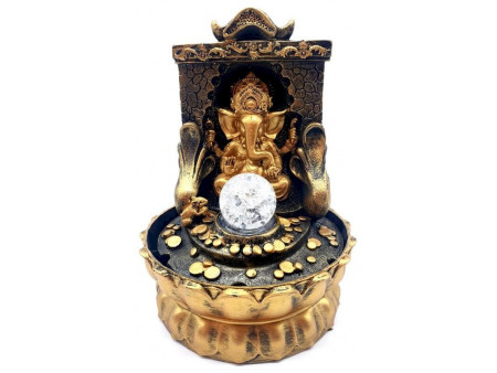 Fontaine Résine Ganesh Doré sur Autel pas cher -  Paiement Sécurisé