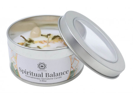 Bougie 'Equilibre Spirituel' Cristal de Roche et Jasmin Pas Cher