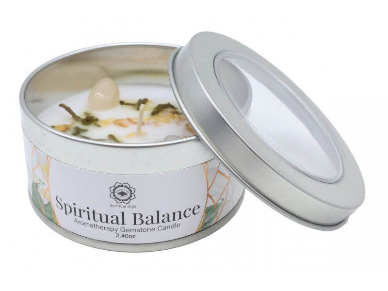 Bougie 'Equilibre Spirituel' Cristal de Roche et Jasmin Pas Cher