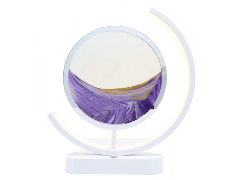 Lampe à sable mouvant 32 cm violet – décoration zen ambiance relaxante