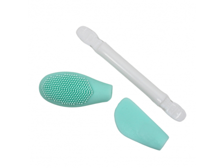 Spatule & brosse visage à double face bleue Pas Cher
