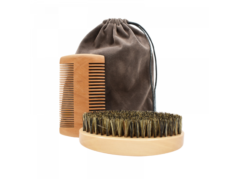 Kit brosse + peigne pour barbe et moustache Pas Cher