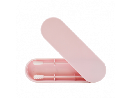 2 cotons tiges réutilisables + boite de rangement - Rose Pas Cher