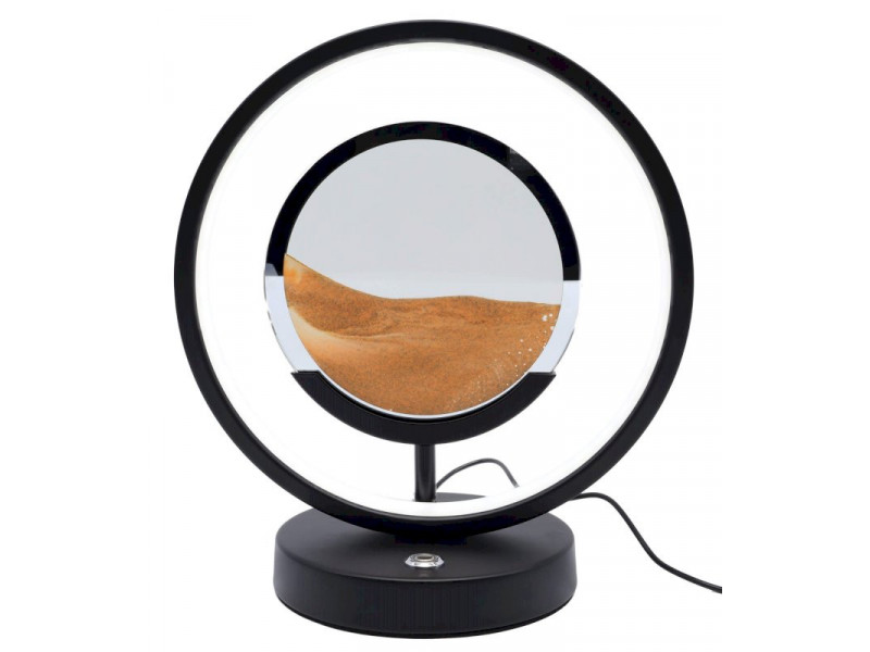 Lampe à sable mouvant orange 31 cm – décoration zen ambiance relaxante