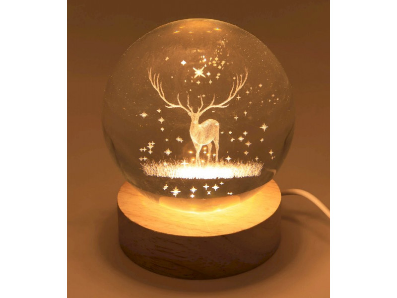 Veilleuse USB Verre Cerf 9cm pas cher