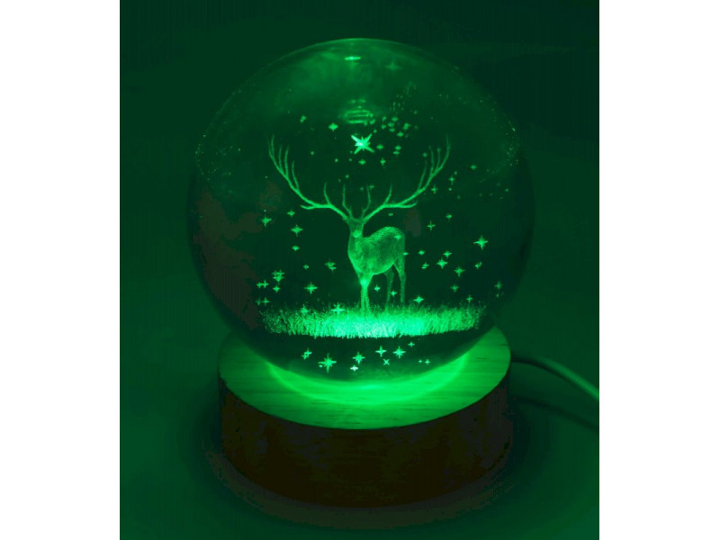 Veilleuse USB Verre Cerf Multicolore 9cm pas cher