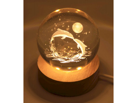 Veilleuse USB Verre Dauphin 6cm pas cher