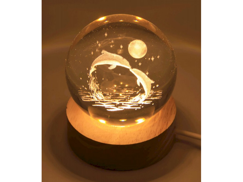 Veilleuse USB Verre Dauphin 6cm pas cher