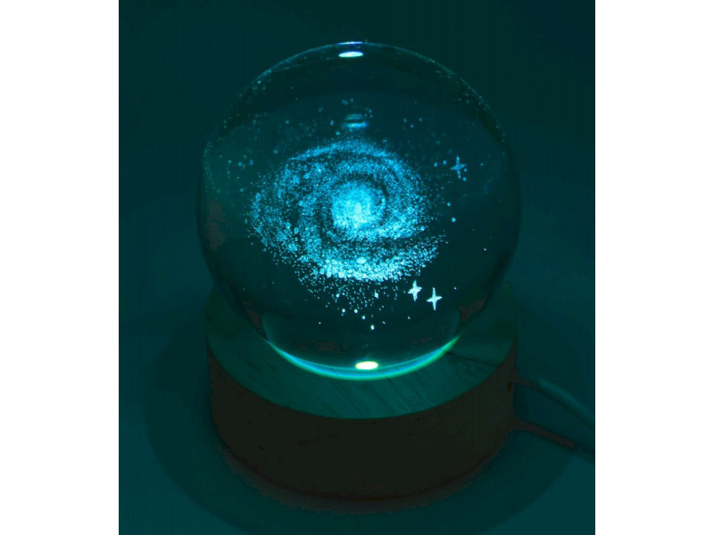 Veilleuse USB Verre Galaxie Multicolore 6cm pas cher