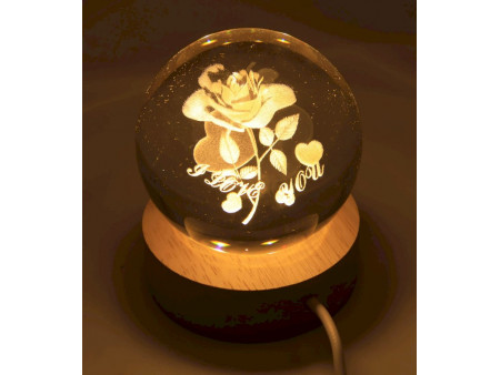 Veilleuse USB Verre Rose 6cm pas cher - Paiement Sécurisé