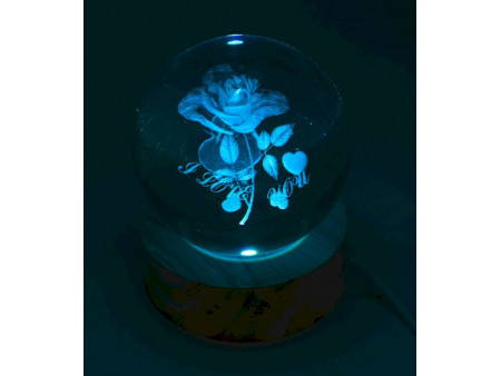 Veilleuse USB Verre Rose Multicolore 6cm pas cher