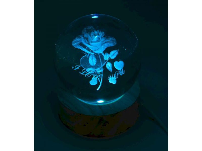 Veilleuse USB Verre Rose Multicolore 6cm pas cher