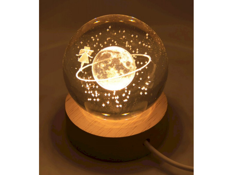 Veilleuse USB Verre Saturne 6cm pas cher