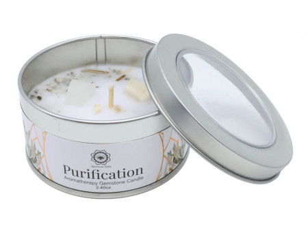 Bougie Purification Sélénite & Sauge blanche Pas Cher