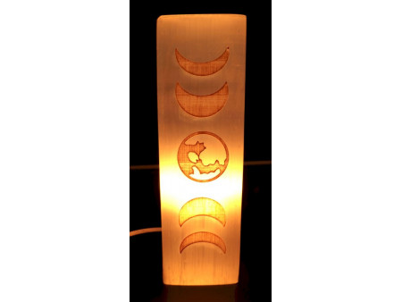 Lampe Sélénite Rectangle Gravée  Cadran Lunaire pas cher