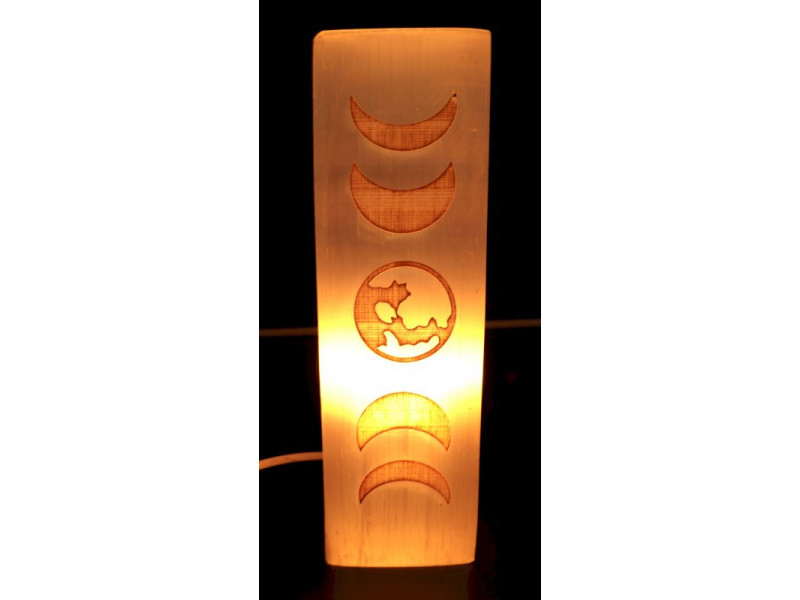 Lampe Sélénite Rectangle Gravée  Cadran Lunaire pas cher