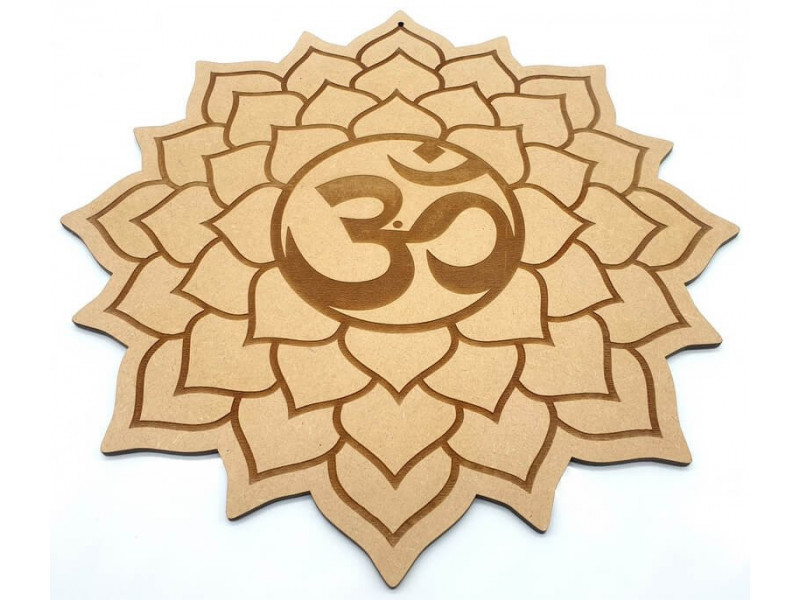 Plaque Murale Bois OM Soleil 30cm Pas Cher