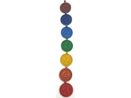 Mobile Bois 7 Chakras Couleur 44cm Pas Cher