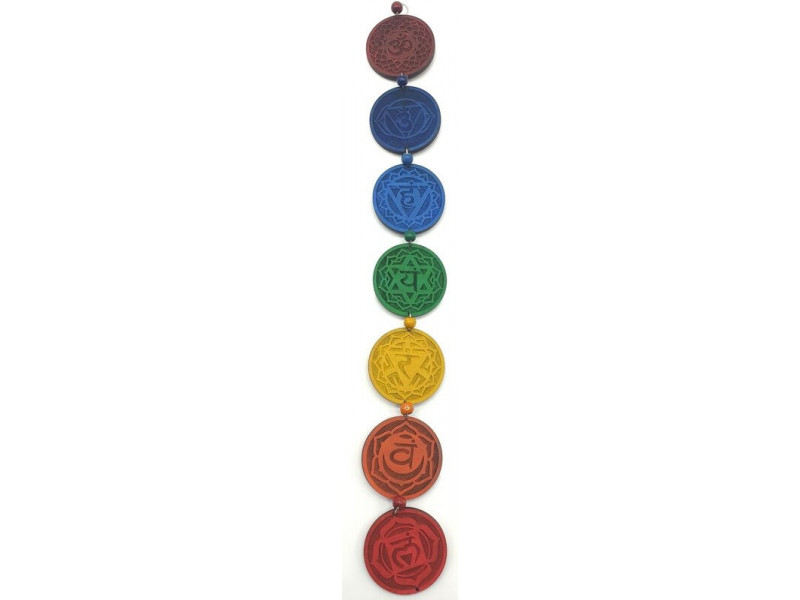 Mobile Bois 7 Chakras Couleur 44cm Pas Cher