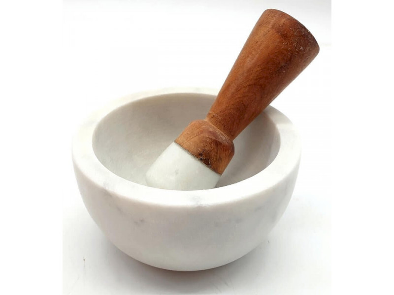 Mortier Marbre Blanc 11cm pas cher /  Paiement Sécurisé