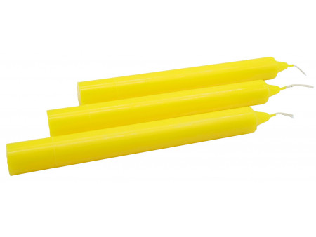 Bougie Teintée 22cm | Jaune Vif Pas Cher | Paiement Sécurisé