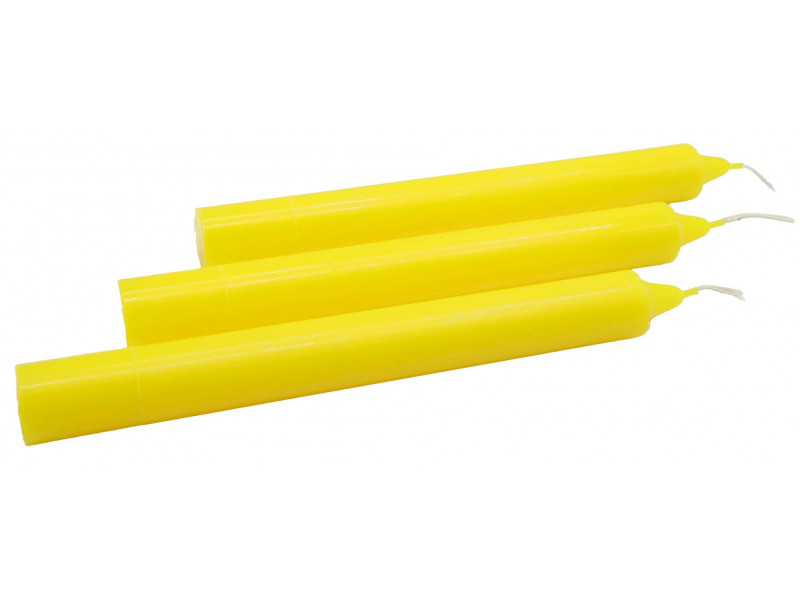 Bougie Teintée 22cm | Jaune Vif Pas Cher | Paiement Sécurisé